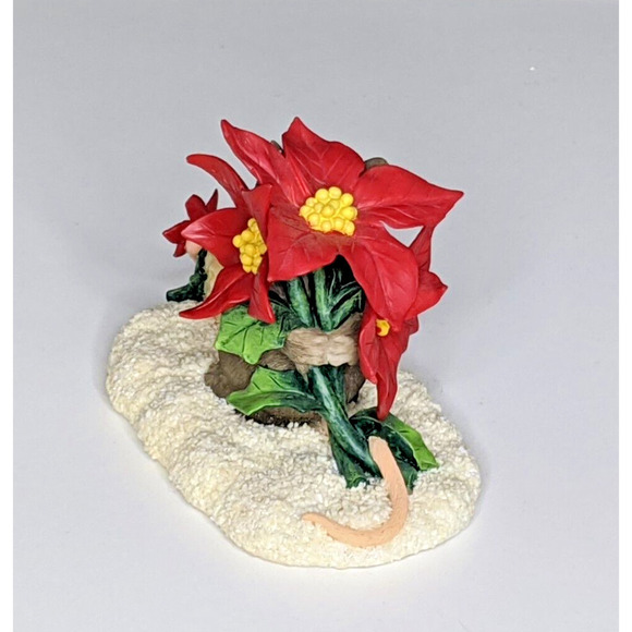 Charming Tails HAPPY HOLIDAY BOUQUET Christmas Poinsettias Fitz & Floyd 98/235 - Picture 3 of 5